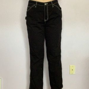 Black dickies with white stitching